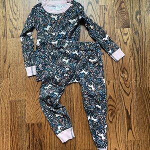 Hanna Andersson Kids Pajama Set - Pink and Blue Unicorn Print